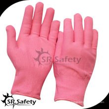 SRSAFETY luvas de malha de nylon rosa segurança luvas de segurança industrial / luvas de segurança